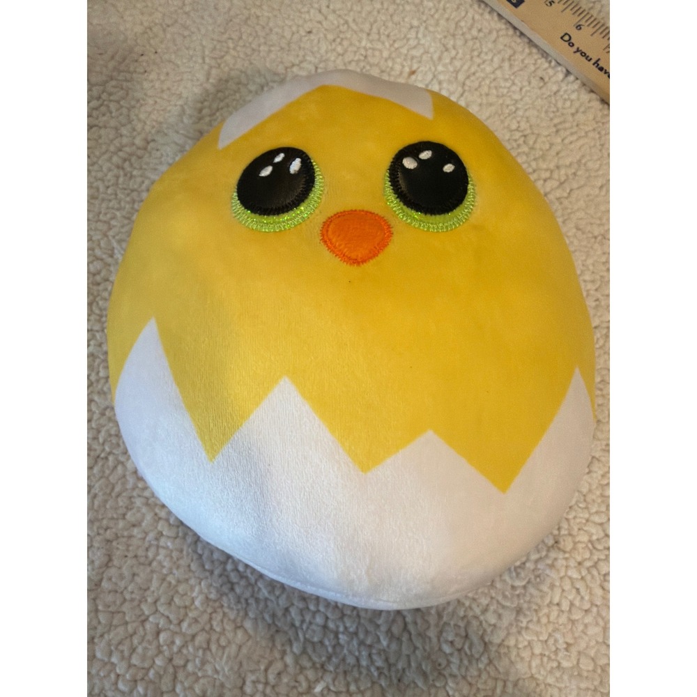Ty Squish-a-Boos Hatch the Chick Yellow Easter Egg Plush 9 Inch 2021